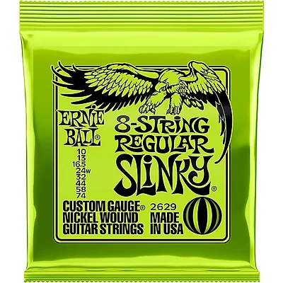 Ernie Ball 2629 Regular Slinky 8-String Nickel Wound Electric Guitar Strings - (13-74)