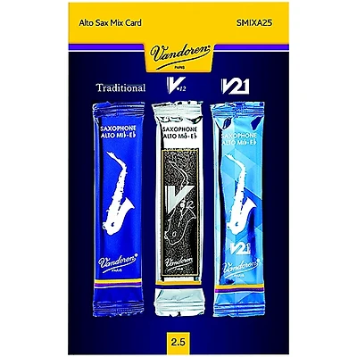 Vandoren Alto Saxophone Mix Card; Includes 1 each Traditional