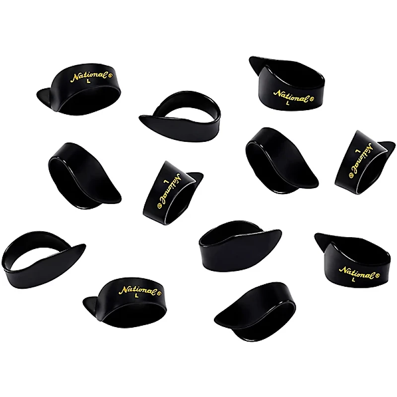 D'Addario National Thumb Pick, Large Black Celluloid 12-Pack