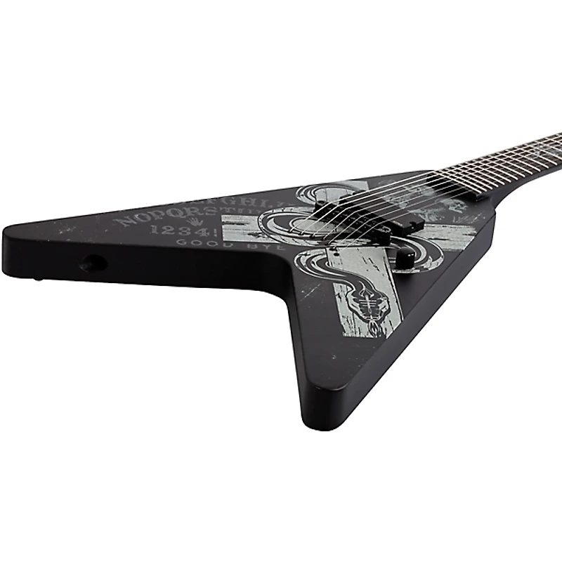Schecter Guitar Research Chris Howorth V-7 Snake Cross Electric Guitar Satin Black