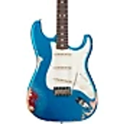 Fender Custom Shop Limited-Edition Texas Stratocaster Heavy Relic Electric Guitar Blue Flake/Candy Apple Red/Aged Olympic White