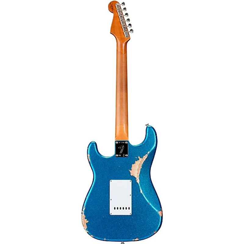 Fender Custom Shop Limited-Edition Texas Stratocaster Heavy Relic Electric Guitar Blue Flake/Candy Apple Red/Aged Olympic White