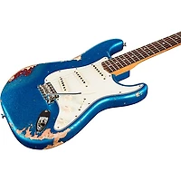 Fender Custom Shop Limited-Edition Texas Stratocaster Heavy Relic Electric Guitar Blue Flake/Candy Apple Red/Aged Olympic White