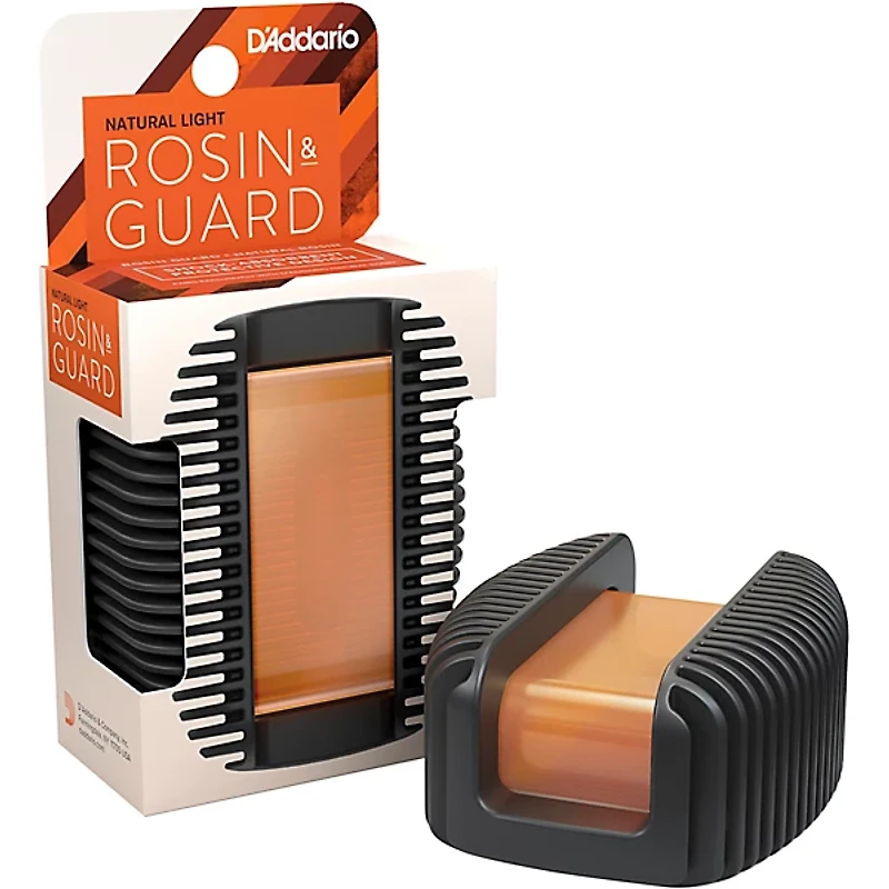 D'Addario Natural Light Rosin with Black Rosin Guard