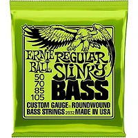 Ernie Ball 2832 Regular Slinky Round Wound Bass Strings 3 Pack with Neoprene Polylock Guitar Strap