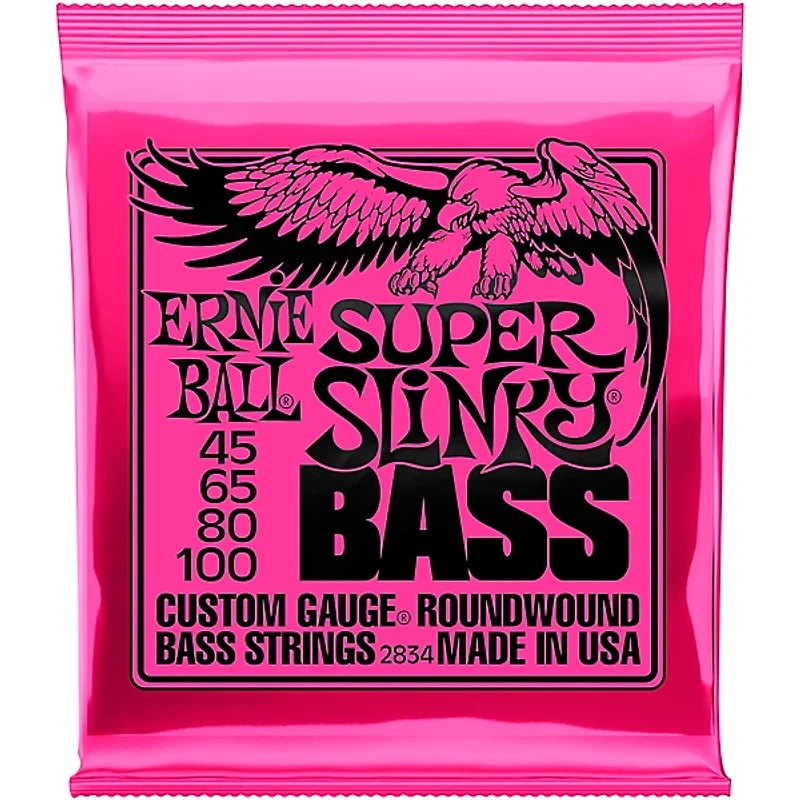 Ernie Ball 2834 Super Slinky Round Wound Bass Strings 3 Pack