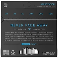 D'Addario XT Silver-Plated Copper Classical Guitar Strings, Dynacore Titanium, Hard Tension, 29-46w