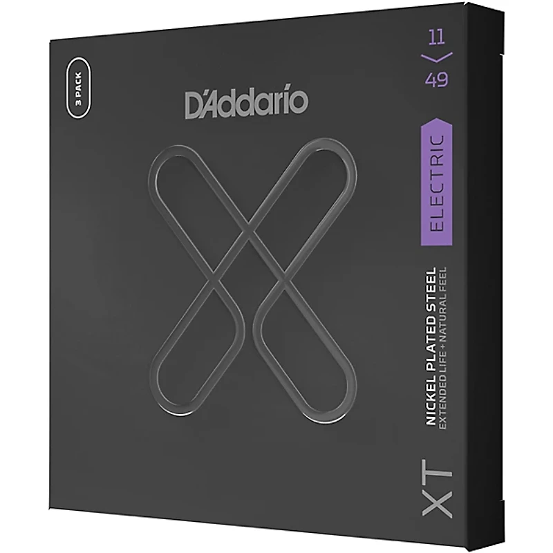 D'Addario XT Nickel-Plated Electric Guitar Strings 11-49, Medium 3-Pack