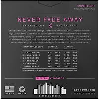 D'Addario Nickel-Plated Steel Electric Guitar XT 09-42, Super Light 3-Pack