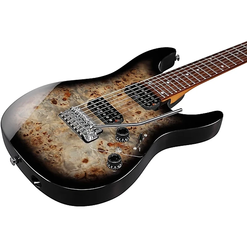 Ibanez AZ Premium 7 String Electric Guitar Charcoal Black Burst