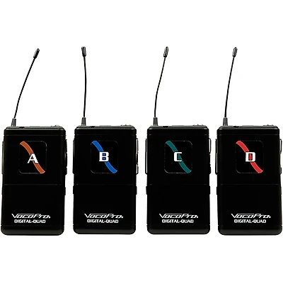 VocoPro FIELD-QUAD-B Portable 4 Lavalier Field/Camera-Mountable Wireless Microphone System