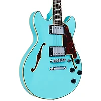 D'Angelico Premier Mini DC Semi-Hollow Electric Guitar Sky Blue