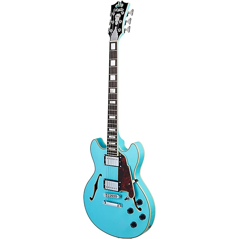 D'Angelico Premier Mini DC Semi-Hollow Electric Guitar Sky Blue