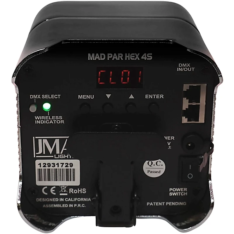 JMAZ Lighting MAD PAR HEX 4S Battery-Powered LED Uplight Black