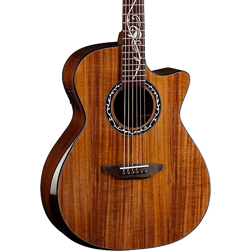 Luna Vineyard Koa Bevel Grand Auditorium Cutaway Acoustic-Electric Guitar Gloss Natural