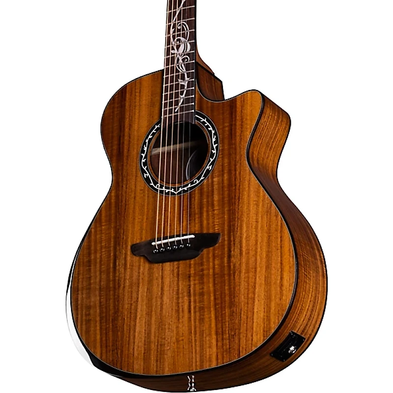 Luna Vineyard Koa Bevel Grand Auditorium Cutaway Acoustic-Electric Guitar Gloss Natural