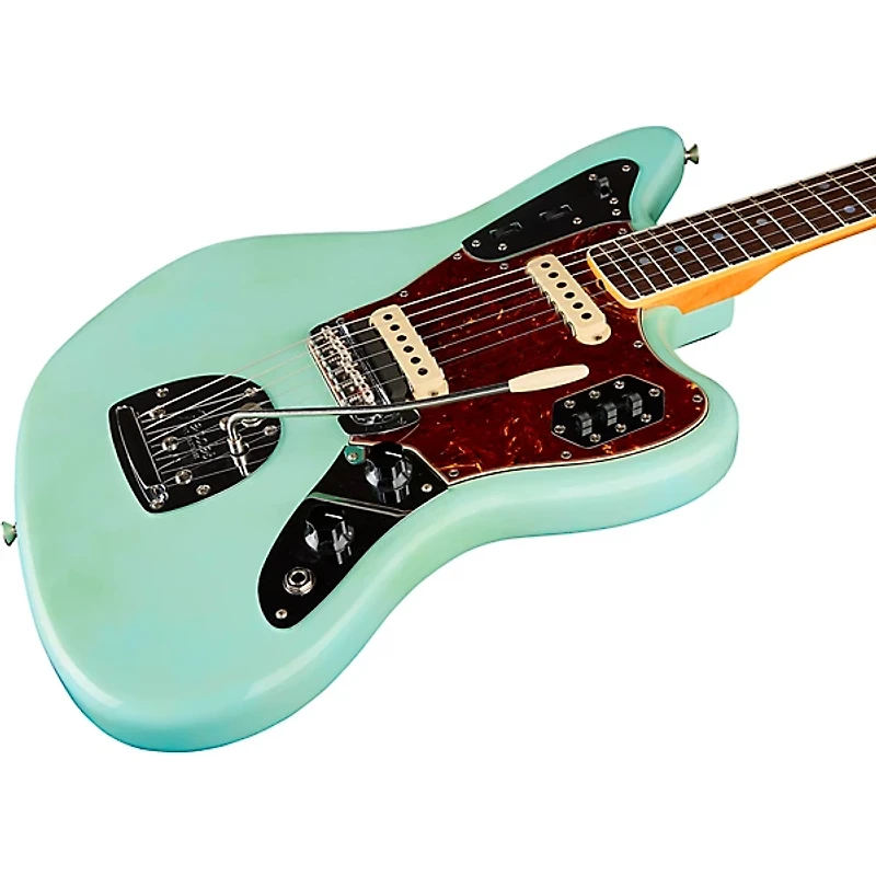 Fender Custom Shop '66 Jaguar Deluxe Closet Classic Electric Guitar - Aged Surf Green