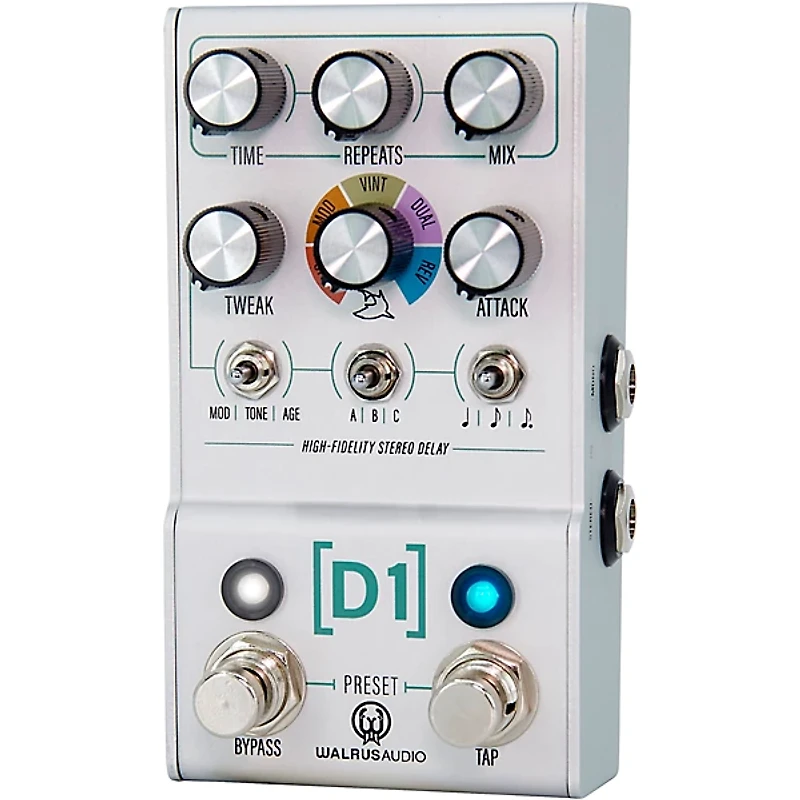 Walrus Audio Mako D1 High-Fidelity Delay V2 Effects Pedal Silver