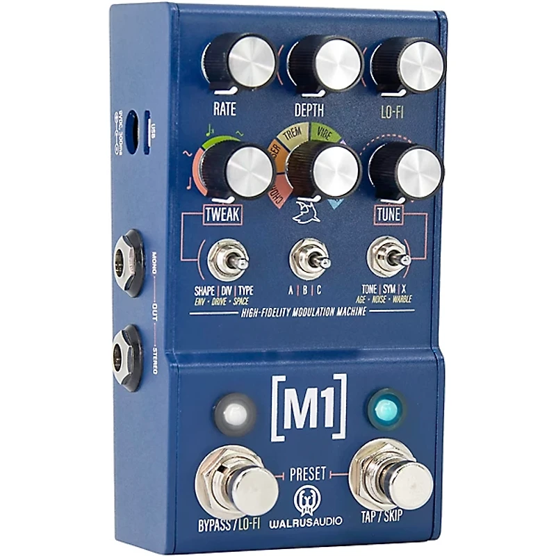 Walrus Audio Mako M1 High-Fidelity Modulation Machine Effects Pedal Blue