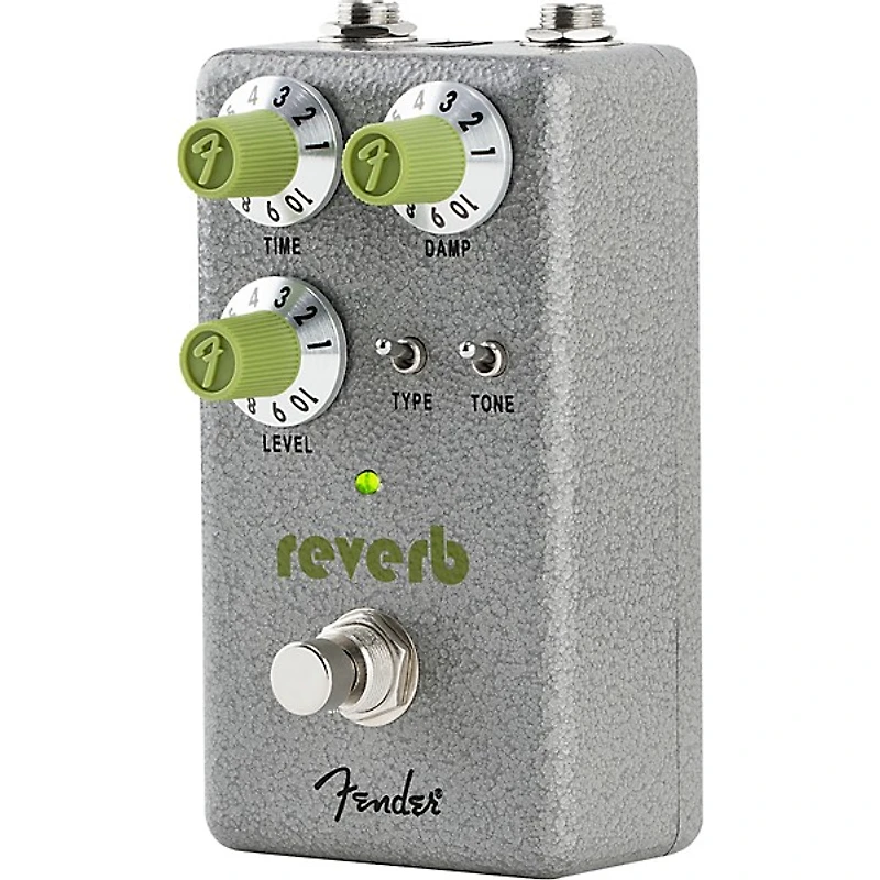 Fender Hammertone Reverb Effects Pedal Gray and Green