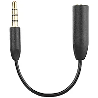 Saramonic SR-UC201 1/8" (3.5 mm) Female TRS Microphone Adapter Cable to 1/8" (3.5 mm) Male TRRS for iPhone, iPad, Android Smartphones & Tablets