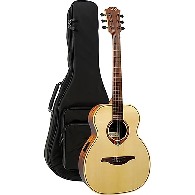 Lag Guitars Tramontane Travel Series Acoustic Electric Guitar Spruce and Khaya Mahogany Natural