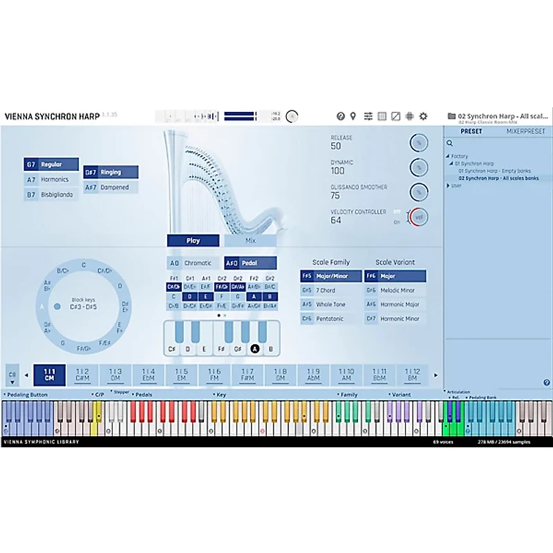Vienna Symphonic Library Synchron Harp Full Library Plug-in (Software Download)