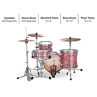 Ludwig Classic Maple 3-Piece Jazzette Shell Pack With 18" Bass Drum Pink Oyster