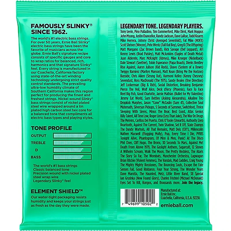 Ernie Ball Hyper Slinky Nickel Wound Electric Bass Strings 40-100