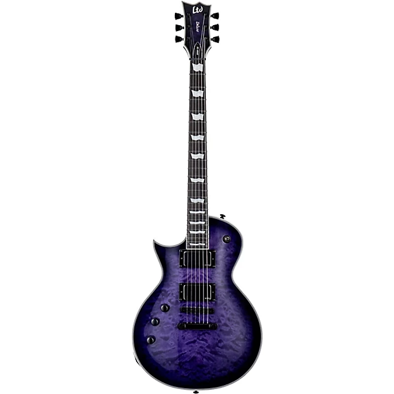 ESP LTD EC-1000 Quilted Maple Left-Handed Electric Guitar See Thru Purple