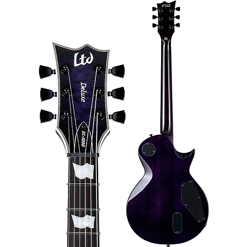 ESP LTD EC-1000 Quilted Maple Left-Handed Electric Guitar See Thru Purple