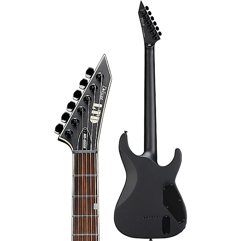 ESP LTD MH-1000 Baritone Left-Handed Electric Guitar Black Satin