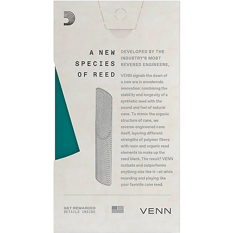 D'Addario Woodwinds VENN G2 Bb Clarinet Reed