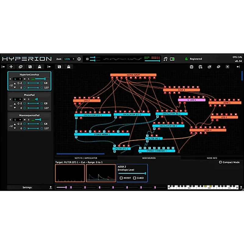 Tracktion Wavesequencer Hyperion Modular Synth Plug-In