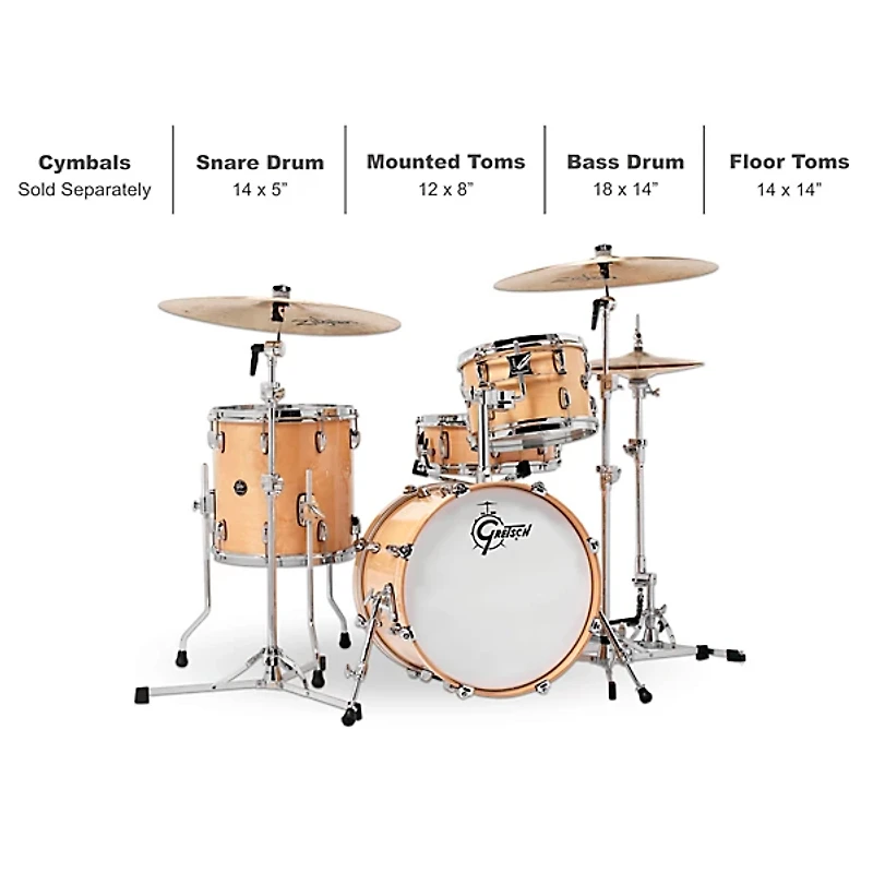 Gretsch Drums Renown 4-Piece Bop Shell Pack with 18 in Bass Drum