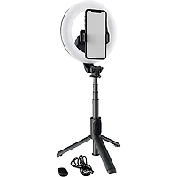 Mackie mRING-6 6" Battery-Powered Ring Light With Convertible Selfie Stick/Stand and Remote