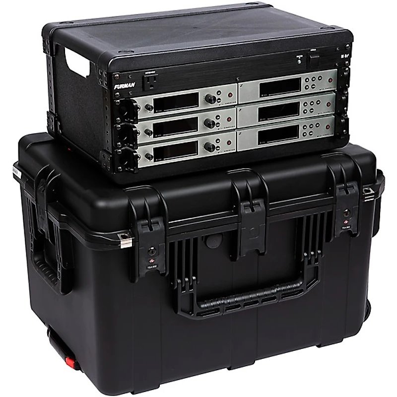 SKB 3i-231714WMC iSeries Injection Molded for 4 Wireless Mircophones with 4U Fly Rack with Wheels