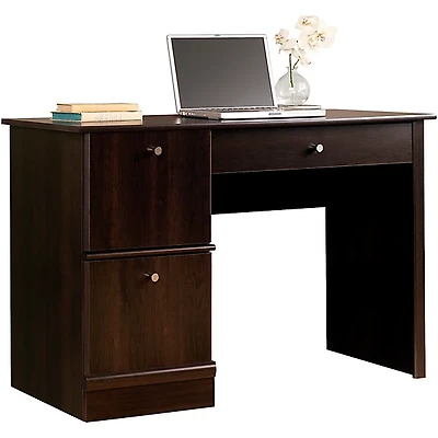 SAUDER Workstation Computer Desk for Recording and Content Creation Cinnamon Cherry