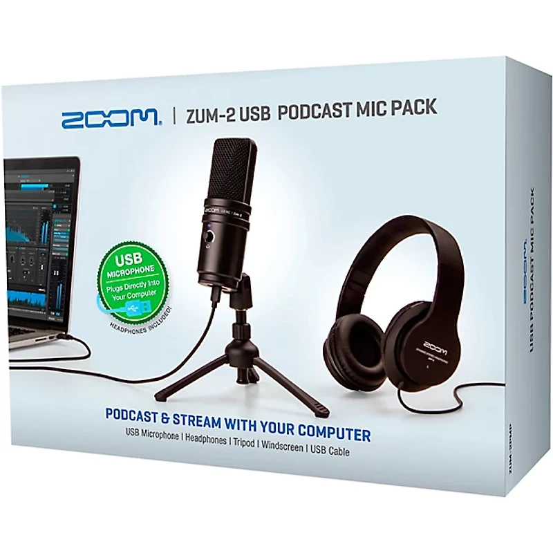 Zoom ZUM2PMP USB Podcast Microphone Bundle