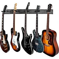 Levy's LVY-SLATSTRIPHNGR5-BLK Wall-Mounted 5-Space Slatwall Guitar Hanger in Black