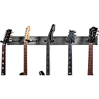 Levy's LVY-SLATSTRIPHNGR5-BLK Wall-Mounted 5-Space Slatwall Guitar Hanger in Black