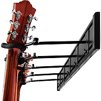 Levy's LVY-SLATSTRIPHNGR5-BLK Wall-Mounted 5-Space Slatwall Guitar Hanger in Black