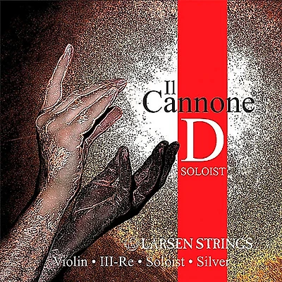 Larsen Strings Il Cannone Soloist Violin D String 4/4 Size Silver Wound, Medium Gauge, Ball End