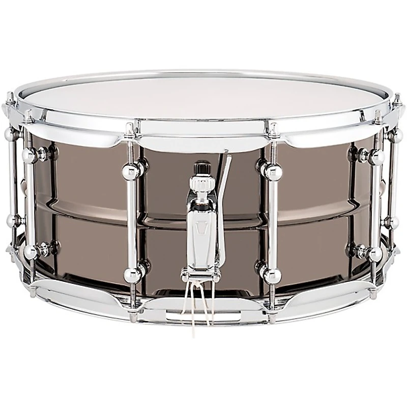 Ludwig Universal Series Black Brass Snare Drum With Chrome Hardware