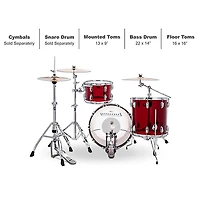 Ludwig Vistalite 50th Anniversary Fab 3-Piece Shell Pack With 22" Bass Drum Red