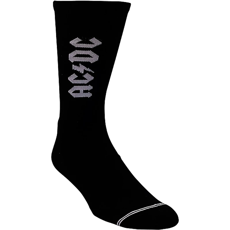 Perri's ACDC Lightning Strikes Crew Socks Black/White