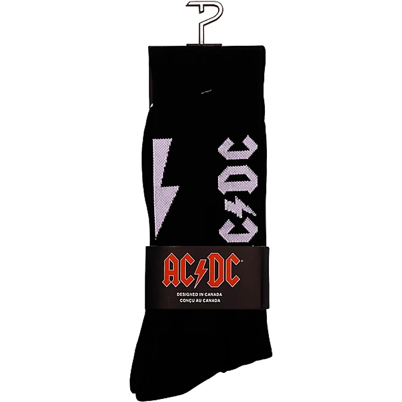 Perri's ACDC Lightning Strikes Crew Socks Black/White