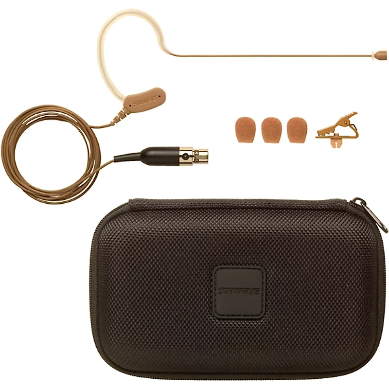 Shure MX153C/O-TQG Omnidirectional Earset Headworn Microphone, Cocoa
