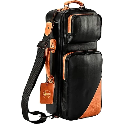 Gard 4-ECLK Elite Series Black Leather Compact Double Trumpet Gig Bag