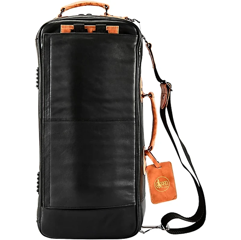 Gard 4-ECLK Elite Series Black Leather Compact Double Trumpet Gig Bag